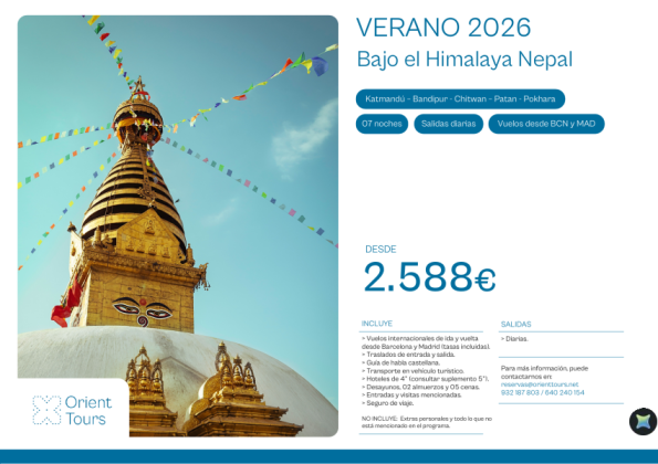 VERANO 2026 - Nepal Bajo el Himalaya 07 noches con vuelos desde 2.588 &euro; 
