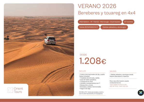 VERANO 2026 - Bereberes y touareg en 4x4 07 noches con vuelos incluidos desde 1.208 &euro; 