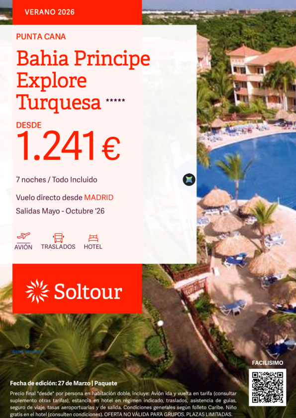 Punta Cana en Bahia Principe Explore Turquesa desde 1.241 &euro; , salidas de Mayo - Octubre desde Madrid