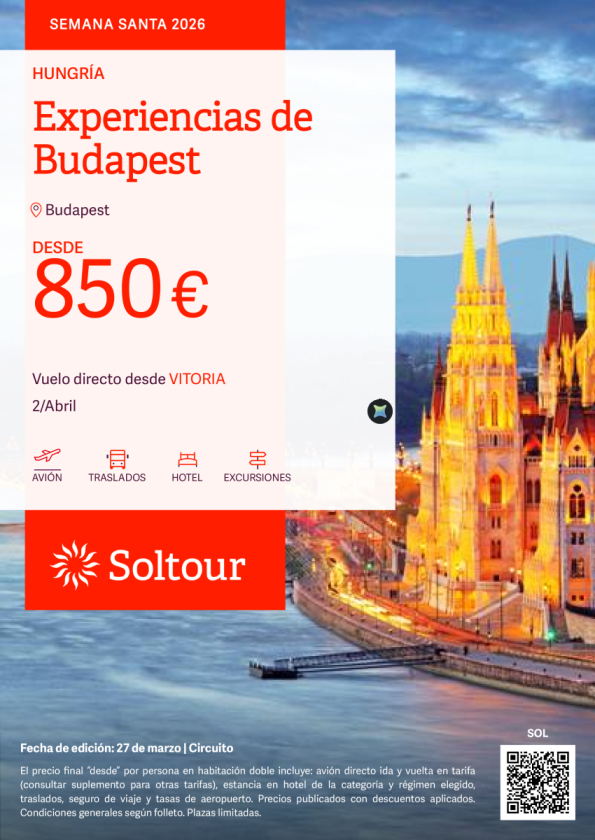 Experiencias de Budapest en Semana Santa desde 850 &euro; , salida 2 Abril desde Vitoria