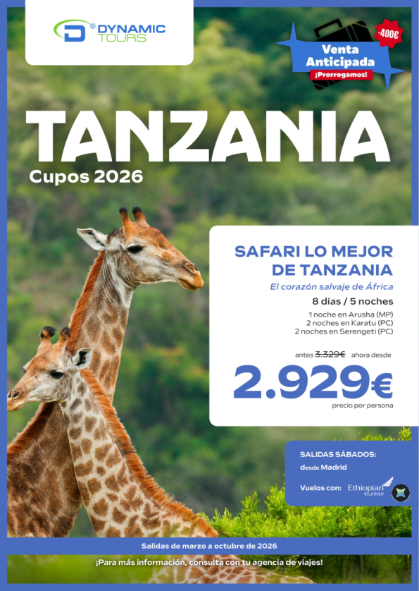 ?????????Venta Anticipada Prorroga 2026 &euro; ?400? de dto.? 3 &euro; .?3?2?9????ahora dsd 2.929 &euro; ?