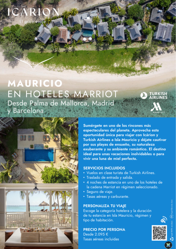 Mauricio en hoteles Marriot con Turkish Airlines