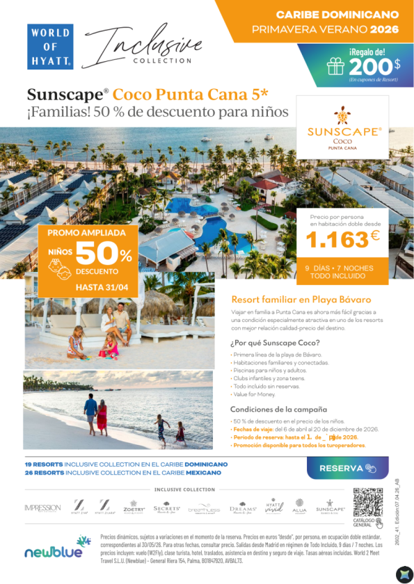 Punta Cana T.I por 1.163 &euro; . La mejor relación calidad precio del Caribe está en Sunscape Coco Punta Cana