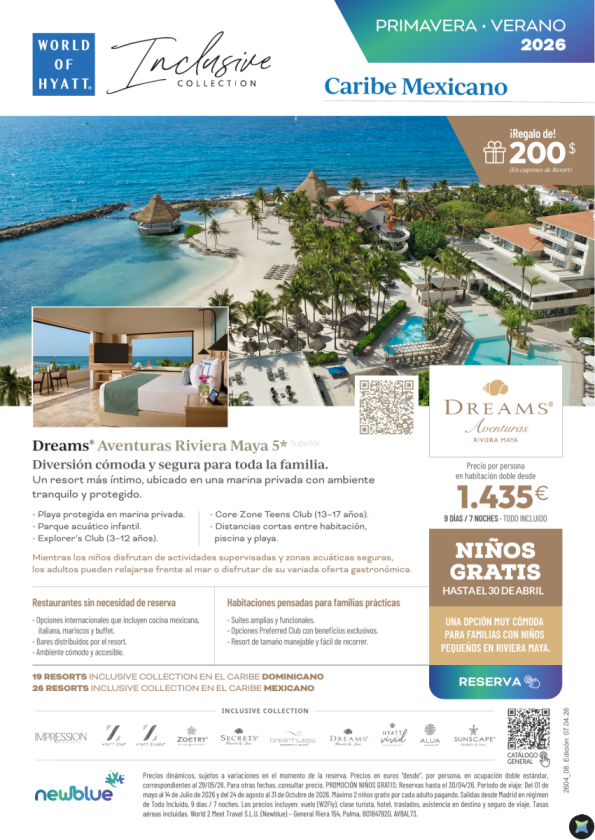 Riviera Maya con Niños GRATIS (hasta 31/04) + precio desde 1.435 &euro; - Dreams Aventuras Riviera Maya 5*