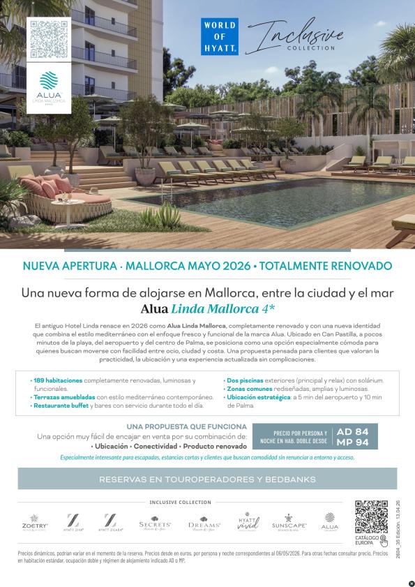 ?Nuevo Alua Linda Mallorca 4*. Totalmente renovado - Reapertura esta primavera. Desde 84 &euro; x persona en MP