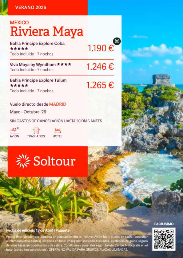 Riviera Maya en Viva Maya by Wyndham desde 1.246 &euro; , salidas de Mayo a Octubre desde Madrid