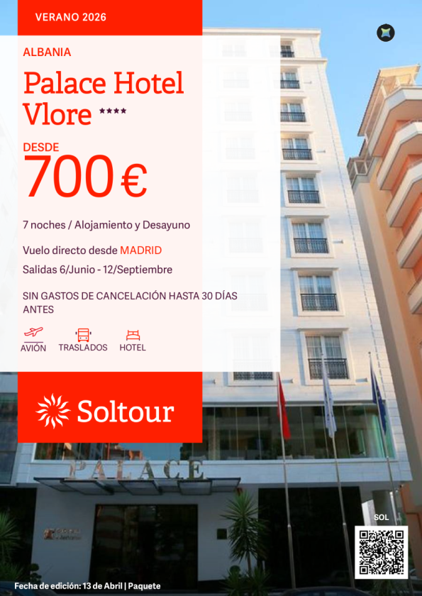 Albania en Place Hotel Vlore desde 700 &euro; , salidas 6 Junio - 12 Septiembre desde Madrid