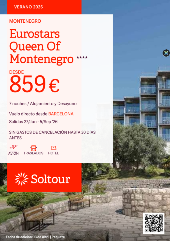 Montenegro en Eurostars Queen Of Montenegro desde 859 &euro; , salidas 27 Junio - 5 Septiembre desde Barcelona