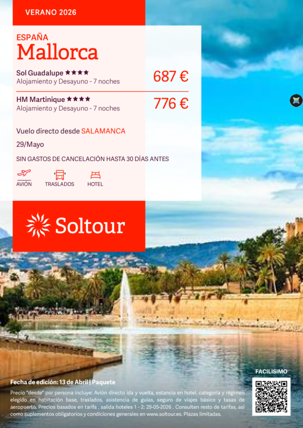 Mallorca Sol Guadalupe y HM Martinique con salida 29 de mayo desde 687 &euro; desde Salamanca