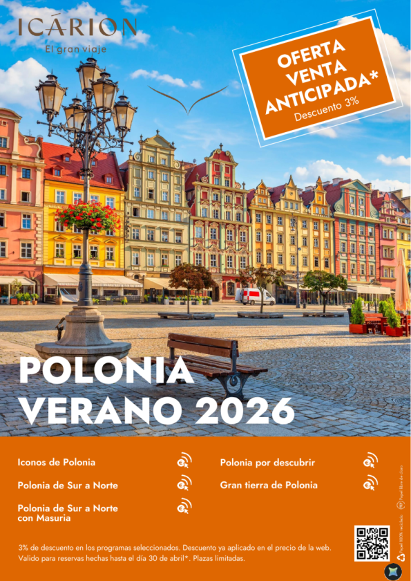 Polonia verano 2026. Oferta venta anticipada. Descuento 3%