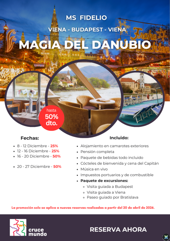Mercadillos navideños en el Danubio. 5 días a bordo de MS Fidelio. Hasta 50% de descuento con visitas.
