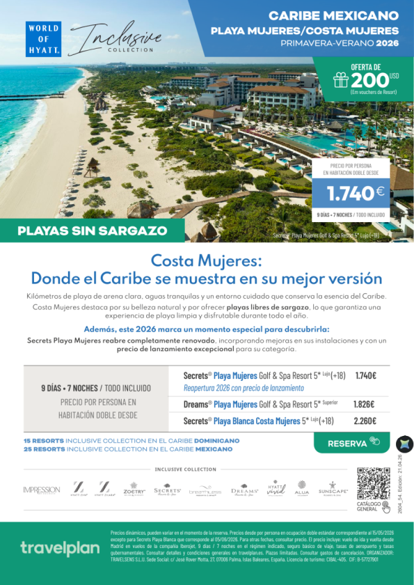 Costa Mujeres: Sin Sargazo, el Caribe en su mejor versión y oportunidad 2026 desde 1.740 &euro; 