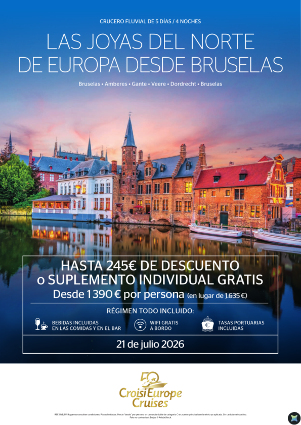 Hasta 245 &euro; de DESCUENTO - crucero Joyas del norte de Europa desde Bruselas - 7 días - Todo Incluido - 21/07