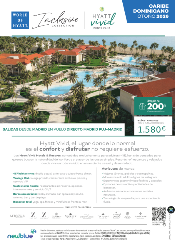 ?Nuevo hotel para GEN Z: Hyatt Vivid Punta Cana 5* - Un cocepto totalmente distinto para jóvenes cosmopolita