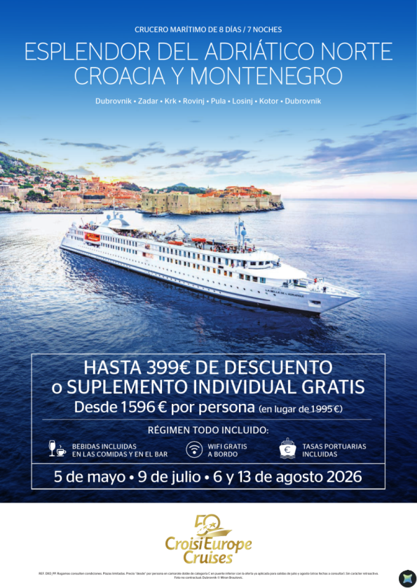 Hasta 399 &euro; DTO - crucero Adriático desde Dubrovnik - 8 días - Todo Incluido - 05/05 + 09/07 + 06/08 + 13/08