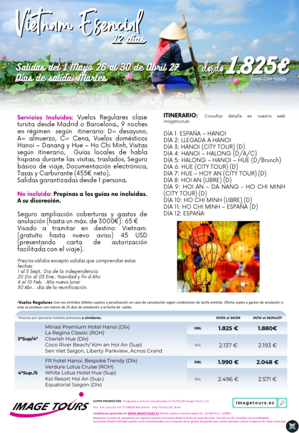 Vietnam Esencial, 12 días de viaje desde 1825 &euro; hasta diciembre 2026 ¡venta anticipada este febrero!