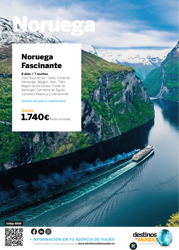 ??? Noruega Fascinante 8 d / 7 n origen: Madrid, Barcelona, Valencia, Bilbao y Málaga desde 1.740 &euro; ??