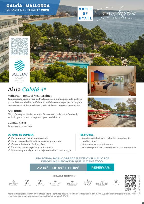 Mallorca Primavera-Verano 2026: Alua Calviá 4* desde 83 &euro; AD