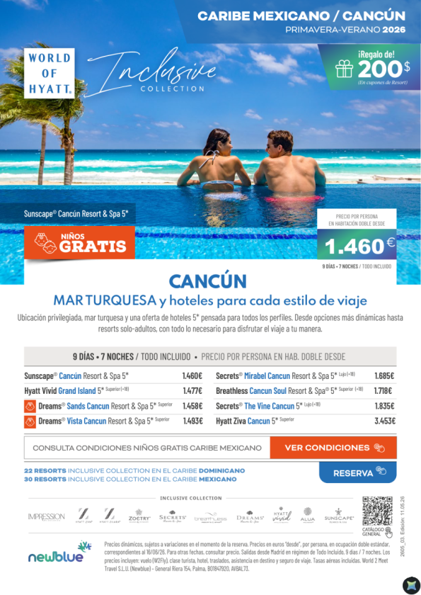 Cancún Niños Gratis: mar turquesa + hoteles 5* desde 1.460 &euro; 