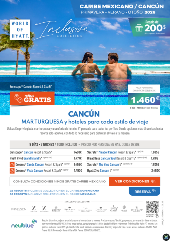 Cancún Niños Gratis: mar turquesa + hoteles 5* desde 1.460 &euro; 9D/7N