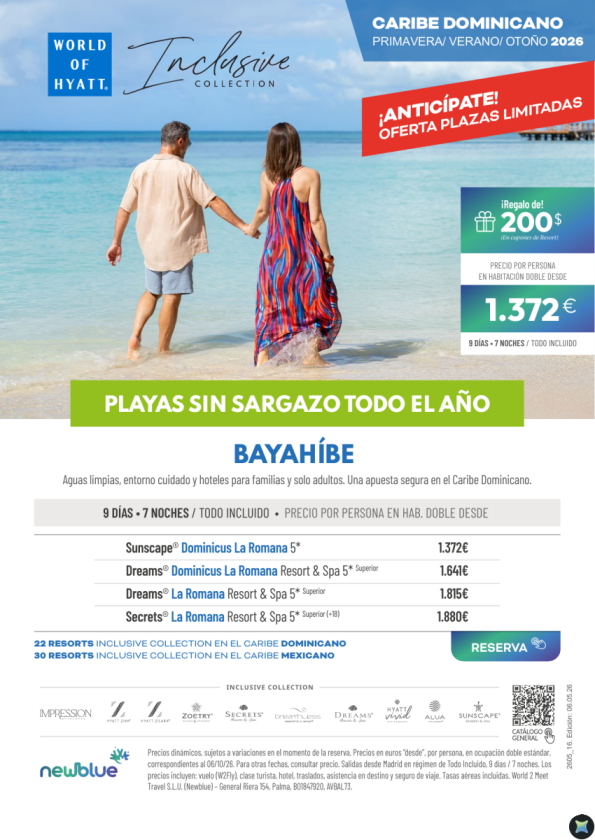 ?¡Anticípate! Bayahíbe sin sargazo desde 1.372 &euro; TI 9D/7N ? Otoño 2026