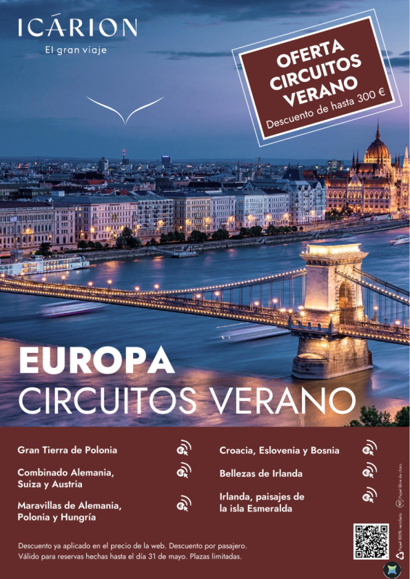 Europa. Oferta circuitos verano. Descuento de hasta 300 &euro; 