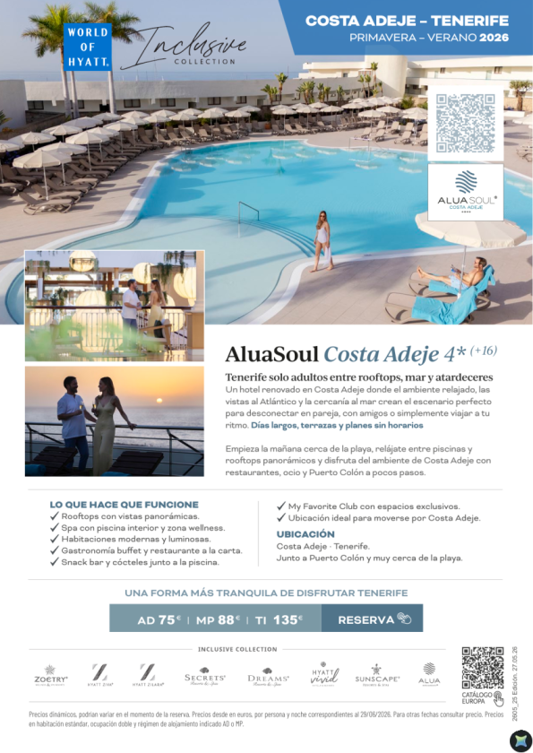Junio en Tenerife solo adultos desde 75 &euro; : AluaSoul Costa Adeje (+16)