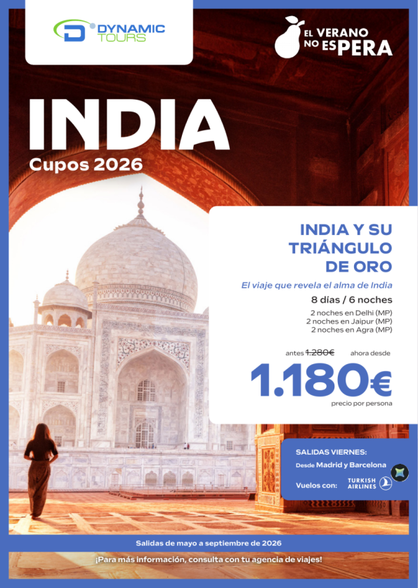 ??????El verano no esPERA?(India y su Triángulo de oro)?100? de dto.? 1 &euro; .?2?8?0????ahora dsd 1.180 &euro; ?