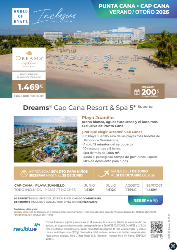 Playa Juanillo (Cap Cana R.D) desde 1.469 &euro; | Dreams® Cap Cana + 50% dto. niños
