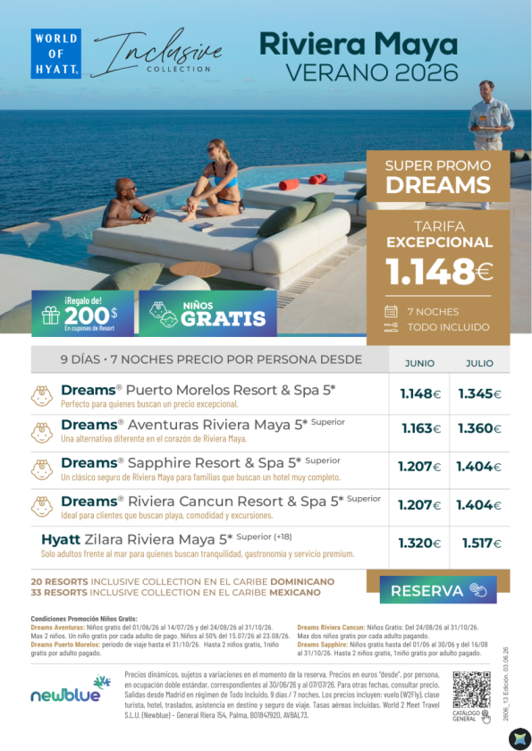 Riviera Maya desde 1.148 &euro; : Hoteles Dreams + Niños Gratis este verano