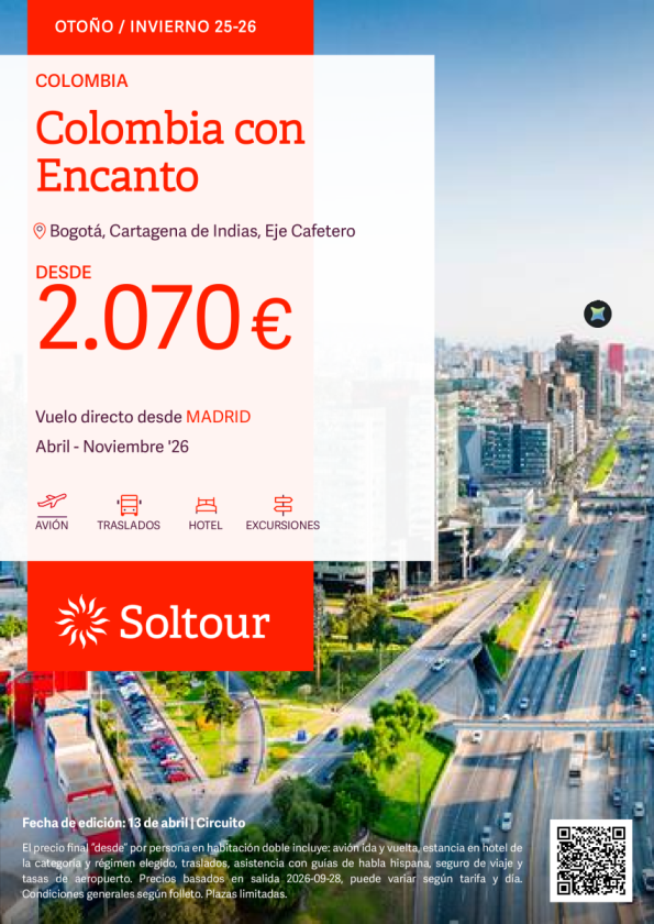 Circuito Colombia con Encanto desde 2.070 &euro; , salidas de Abril a Noviembre desde Madrid