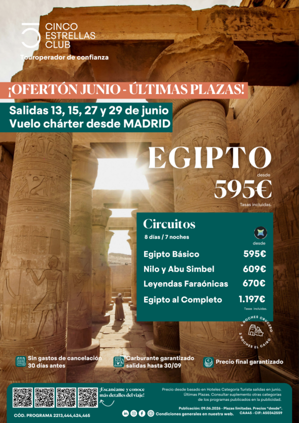 Ofertón Junio Egipto \