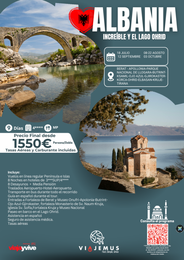 Albania, la joya de los Balcanes, país de montañas salvajes, aguas cristalinas y una historia milenaria.