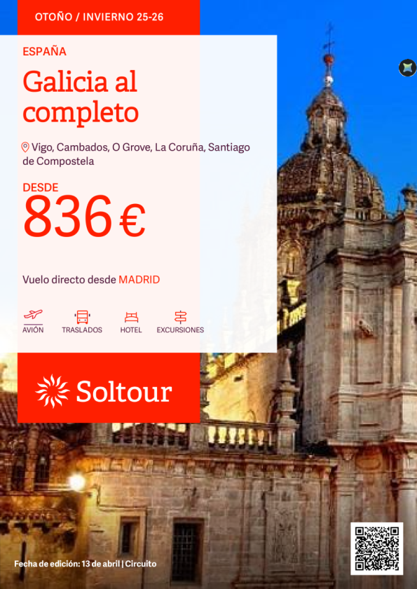 Galicia al completo desde 836 &euro; desde Madrid
