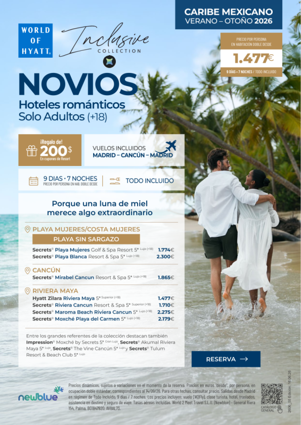 ? Luna de miel Caribe Mexicano desde 1.477 &euro; : los mejores resorts románticos solo adultos (+18) -9D/7N T.I y ?