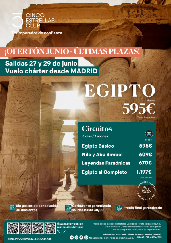 Ofertón Junio Egipto \