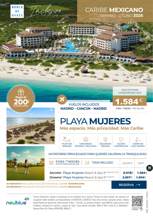 Playa Mujeres (MEX): comunidad privada, playa sin sargazo y resorts premium desde 1.584 &euro; 