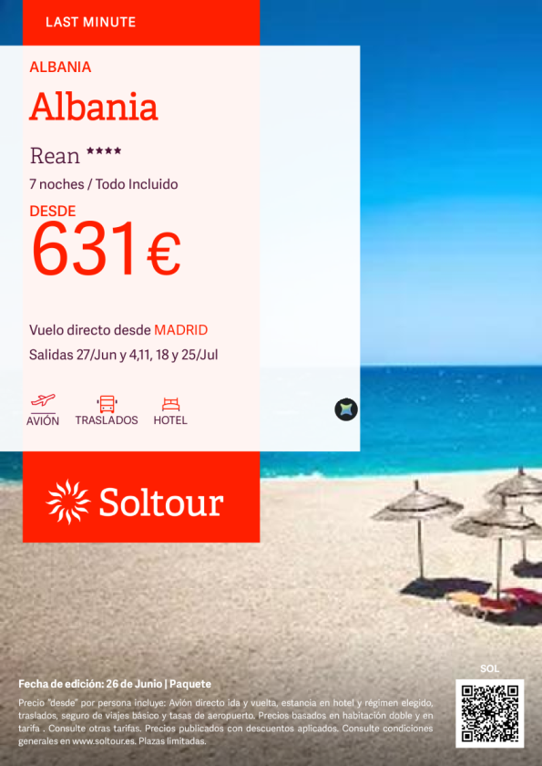 Albania en Hotel Rean **** desde 631 &euro; , salidas 27 Junio, 4, 11, 18 y 25 Julio desde Madrid