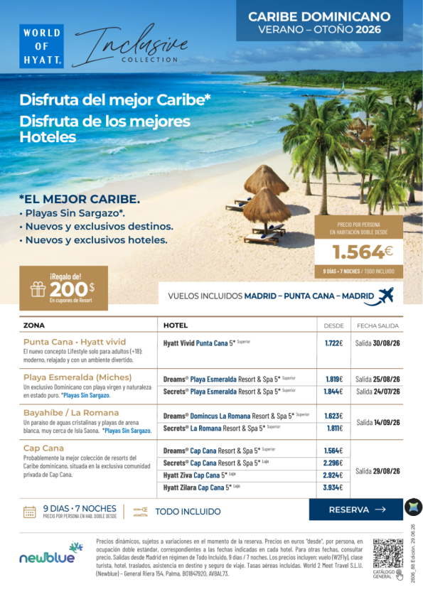 ? Caribe Dominicano | Verano-Otoño 2026 desde 1.564 &euro; 
