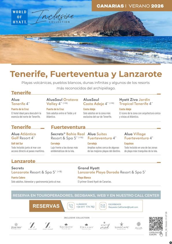 Canarias Verano 2026: conoce el nuevo Grand Hyatt Lanzarote y nuestros hoteles en las islas