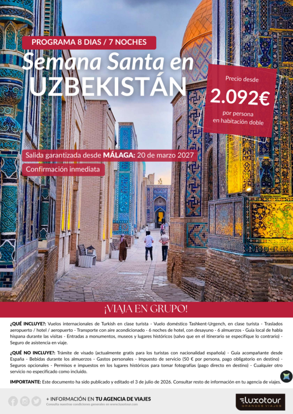 Semana Santa en Uzbekistán, desde Málaga