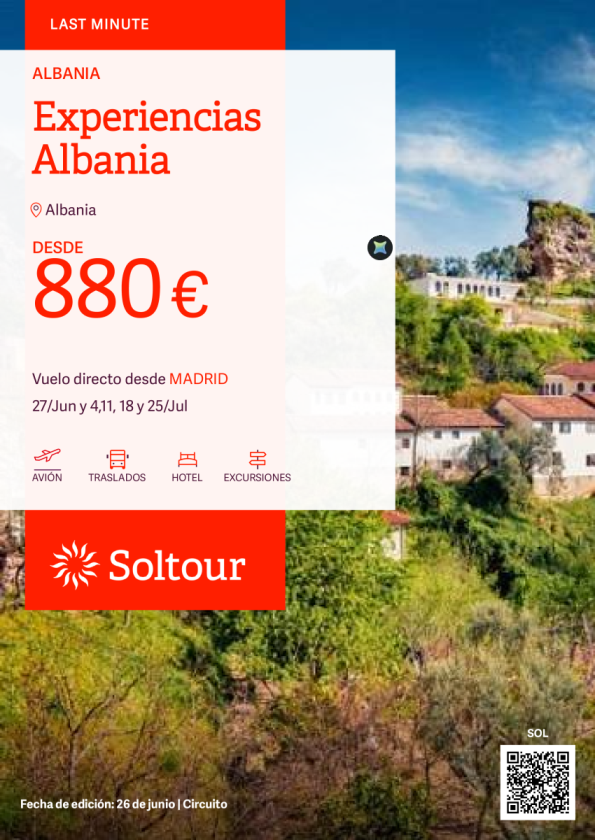 Experiencias Albania desde 880 &euro; , salidas 27 Junio, 4, 11, 18 y 25 Julio desde Madrid