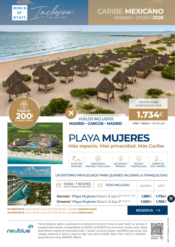 ? Playa Mujeres | Caribe Mexicano · Verano y Otoño 2026 desde 1.734 &euro; 