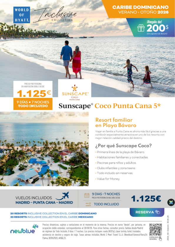 Punta Cana Desde 1.125 &euro; - ? 9D/7N T.I - ?? incluidos - Sunscape Coco Punta Cana 5*-Familias, parejas y amigos
