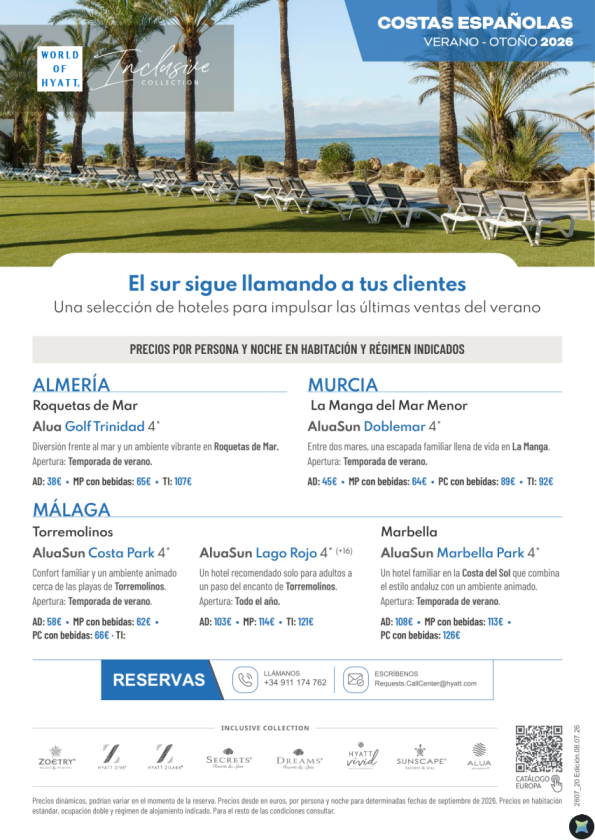 Costas Españolas ? Verano?Otoño 2026 desde 38 &euro; /noche | Málaga, Almería y Murcia