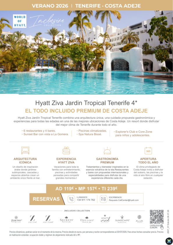 Hyatt Ziva Jardín Tropical Tenerife 5: Todo Incluido Premium desde 119 &euro; 