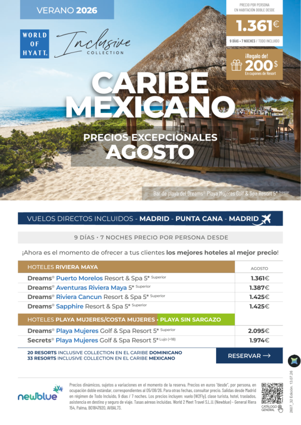 ?AGOSTO en Caribe Mexicano desde 1.361 &euro; - 9D/7N T.I +Vuelos. ¡Precios Excepcionales! ?