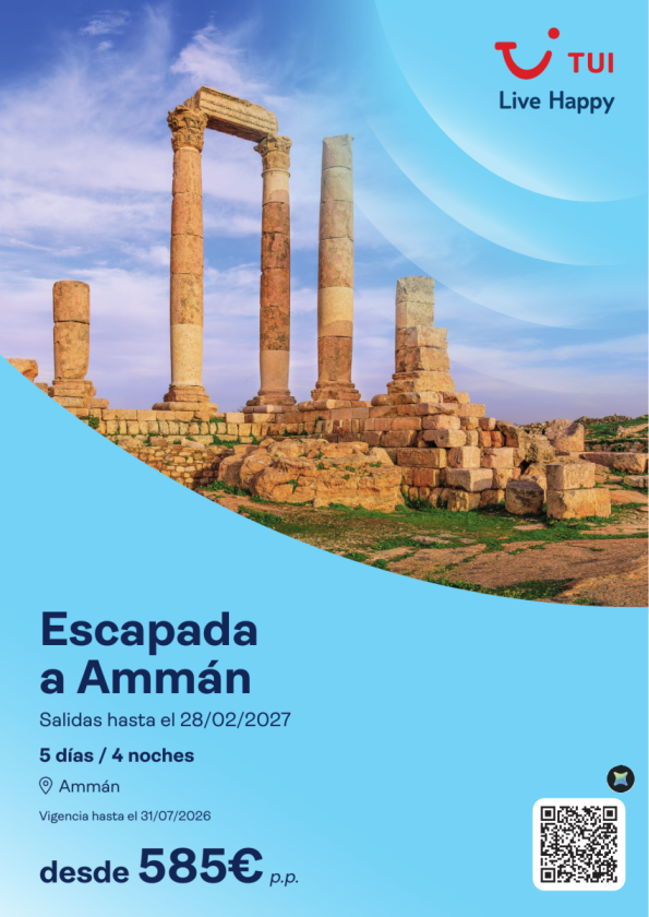Escapada a Ammán. 5 días / 4 noches. Salidas hasta el FEB 27 desde 585 &euro; 