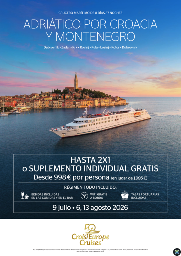 Hasta 2x1 - crucero Adriático desde Dubrovnik - 8 días - Todo Incluido - 09/07 + 06/08 + 13/08