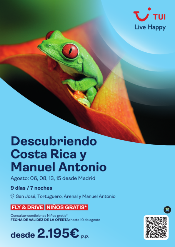 Descubriendo Costa Rica y Manuel Antonio. 9 días / 7 noches. Fly & Drive. Niños Gratis. AGO desde 2.195 &euro; 